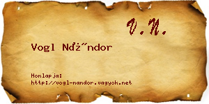Vogl Nándor névjegykártya