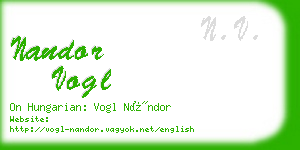 nandor vogl business card